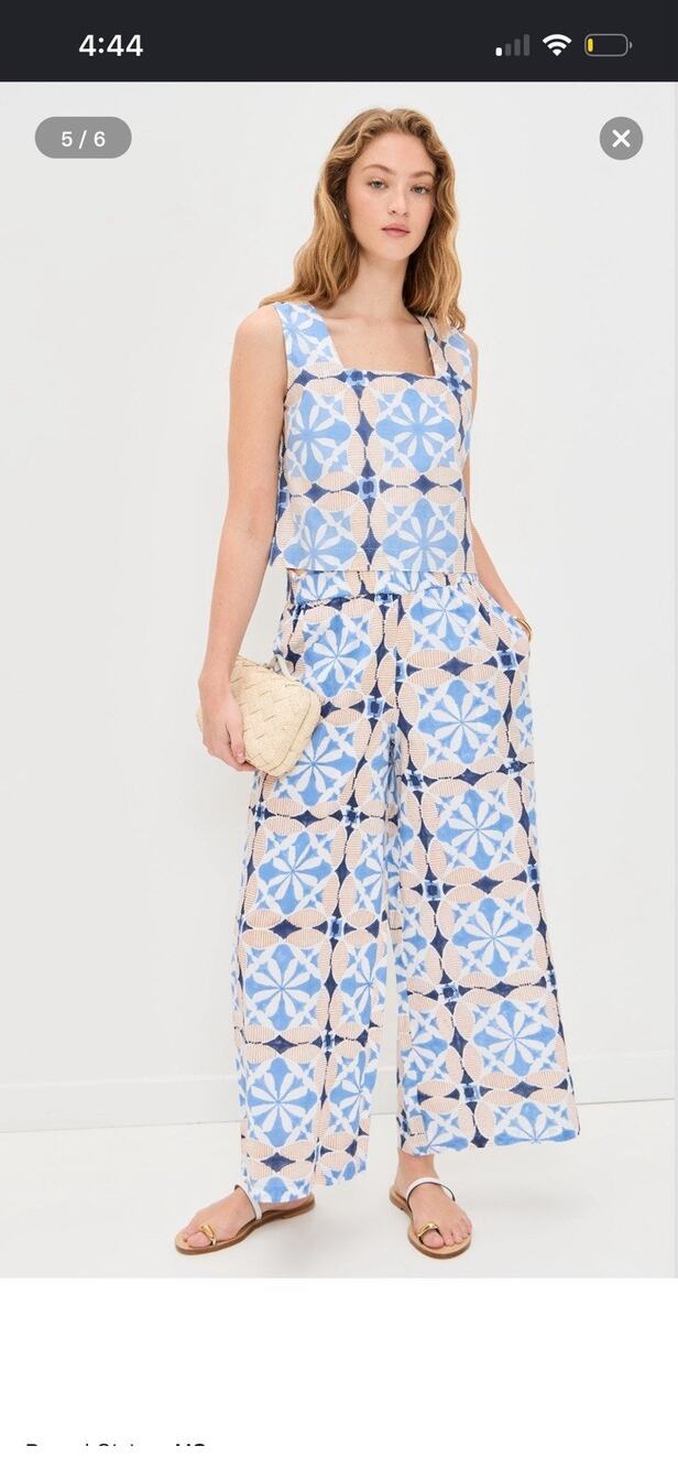 Marea by Liz Joy Sloane Tank & Mia Pants Matching Set - Café Tile Print XS $286
